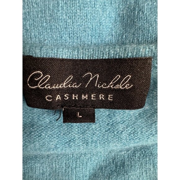 Claudia Nichole 100% Cashmere Sleeveless Sweater Tank Turquoise L - Picture 4 of 5